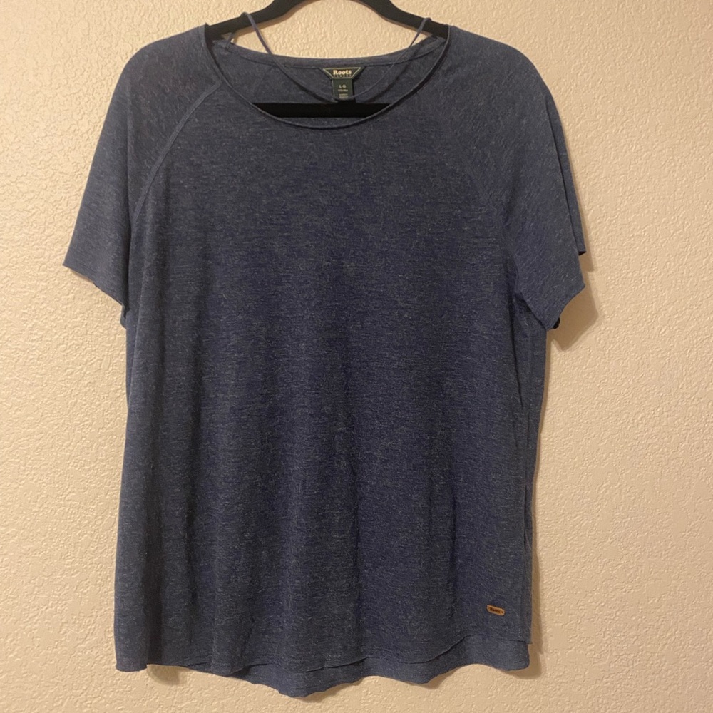 Roots Blue Relaxed Casual Short Sleeve Tee - Large
